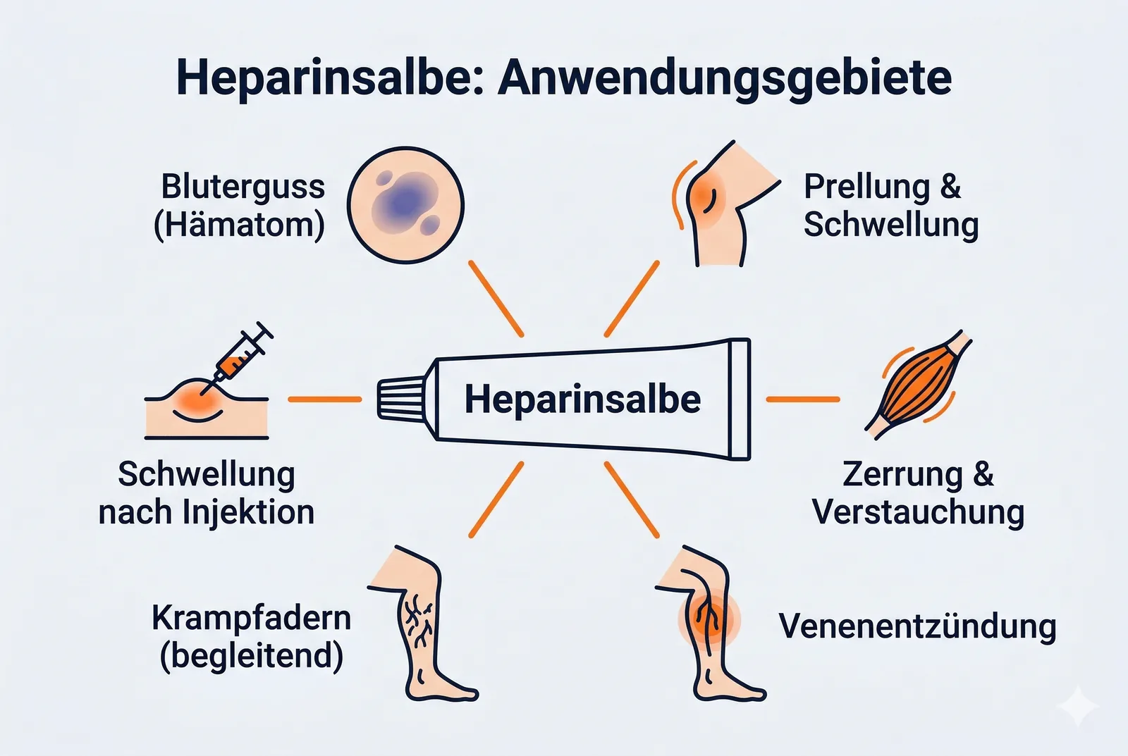 Heparinsalbe Anwendungsgebiete: Bluterguss, Prellung, Venenentzündung, Schwellung